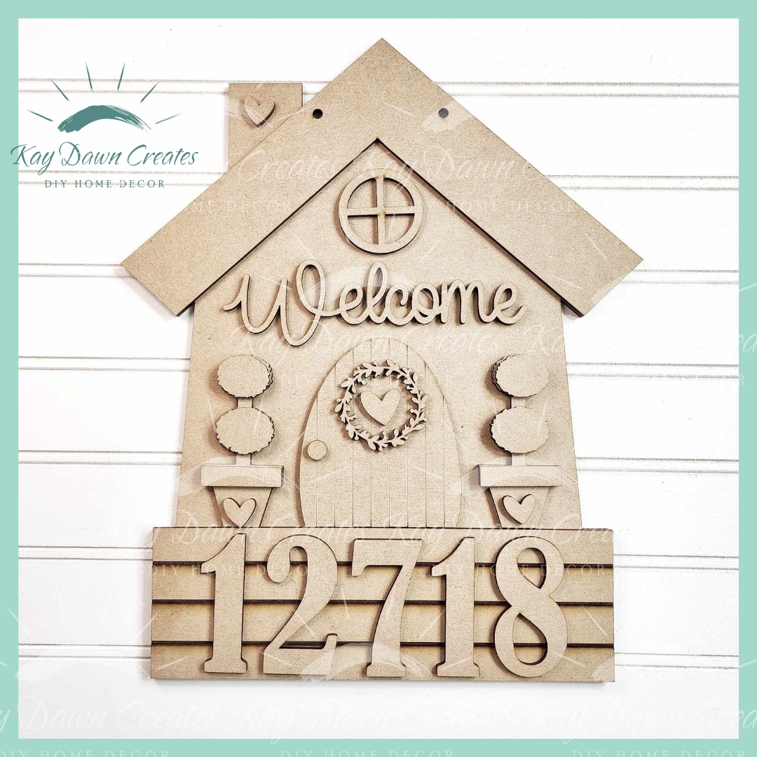 Welcome House with House Numbers