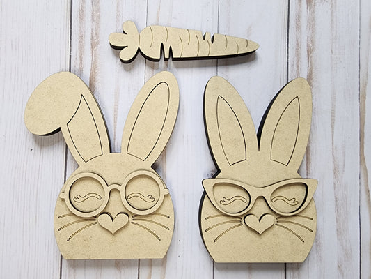 Chunky Nerdy Bunny Heads